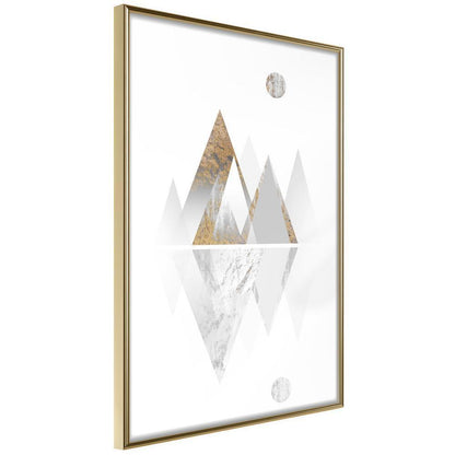 Abstract Poster Frame - Sun and Mountains-artwork for wall with acrylic glass protection