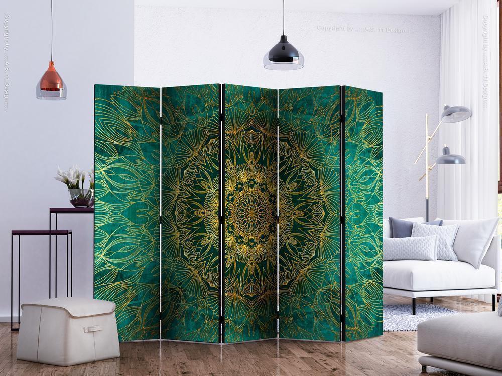 Decorative partition-Room Divider - Royal Stitching II-Folding Screen Wall Panel by ArtfulPrivacy