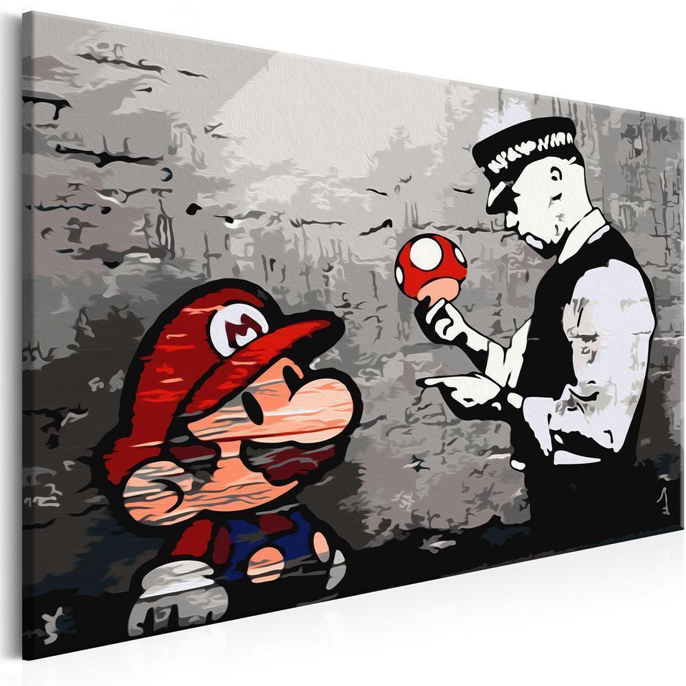 Start learning Painting - Paint By Numbers Kit - Mario (Banksy) - new hobby