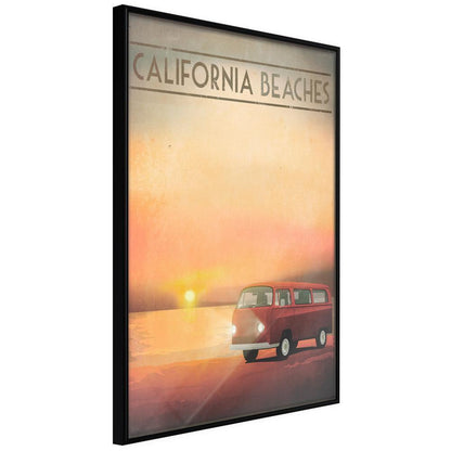 Typography Framed Art Print - Old Bus-artwork for wall with acrylic glass protection