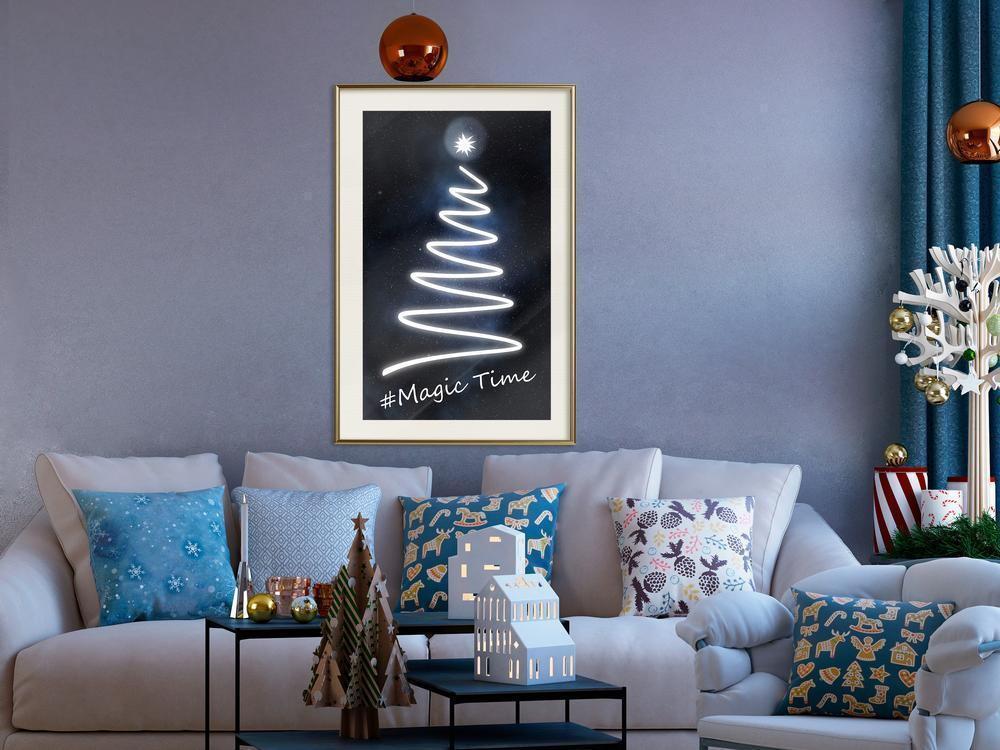 Winter Design Framed Artwork - Bright Christmas Tree-artwork for wall with acrylic glass protection