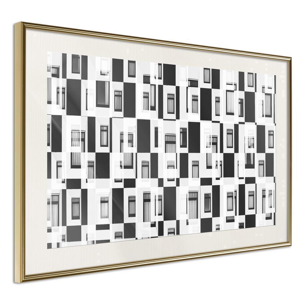 Abstract Poster Frame - Modern Public Housing-artwork for wall with acrylic glass protection