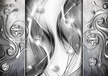 Wall Mural - Diamonds in Silver-Wall Murals-ArtfulPrivacy