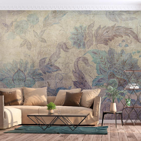 Wall Mural - Floral decorations - plant motif with ornaments in vintage style-Wall Murals-ArtfulPrivacy