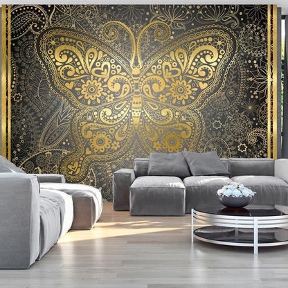 Wall Mural - Golden Butterfly-Wall Murals-ArtfulPrivacy