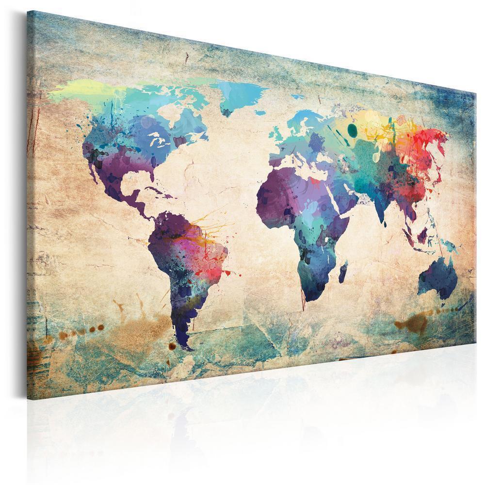 Canvas Print - Rainbow-hued map-ArtfulPrivacy-Wall Art Collection