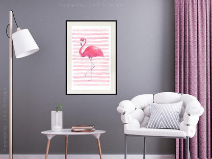 Nursery Room Wall Frame - Pink Flamingo-artwork for wall with acrylic glass protection