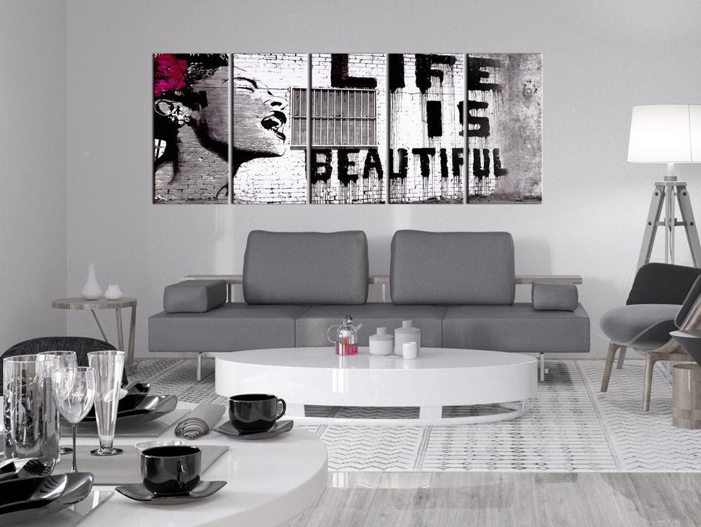 Canvas Print - Banksy: Life is Beautiful-ArtfulPrivacy-Wall Art Collection