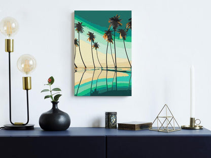 Start learning Painting - Paint By Numbers Kit - Turquoise Palm Trees - new hobby