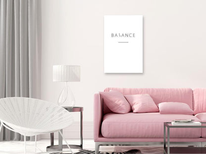 Canvas Print - Balance of Words (1-part) - Black English Text on White-ArtfulPrivacy-Wall Art Collection