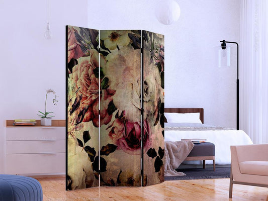 Decorative partition-Room Divider - Nostalgia Flowers-Folding Screen Wall Panel by ArtfulPrivacy