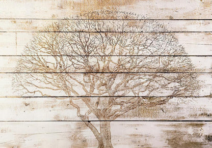 Wall Mural - Tree on Boards-Wall Murals-ArtfulPrivacy