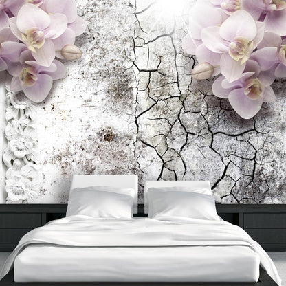 Wall Mural - Bright red orchids-Wall Murals-ArtfulPrivacy