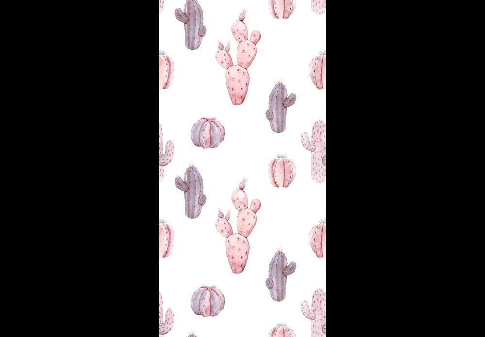 Classic Wallpaper made with non woven fabric - Wallpaper - Pink Cacti - ArtfulPrivacy