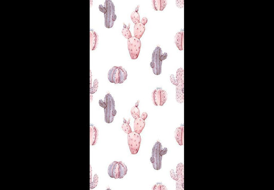 Classic Wallpaper made with non woven fabric - Wallpaper - Pink Cacti - ArtfulPrivacy