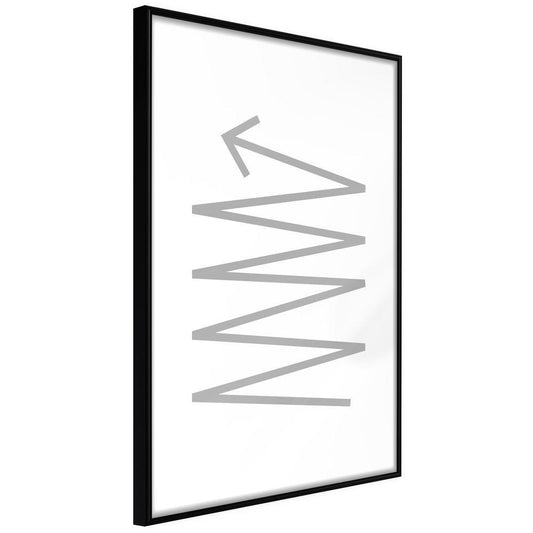 Black and White Framed Poster - Changes of Direction-artwork for wall with acrylic glass protection