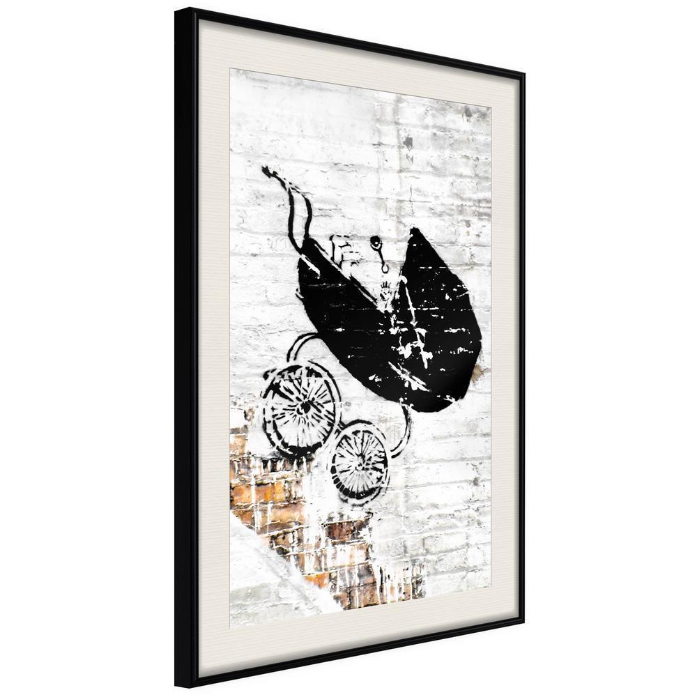 Urban Art Frame - Banksy: Baby Stroller-artwork for wall with acrylic glass protection