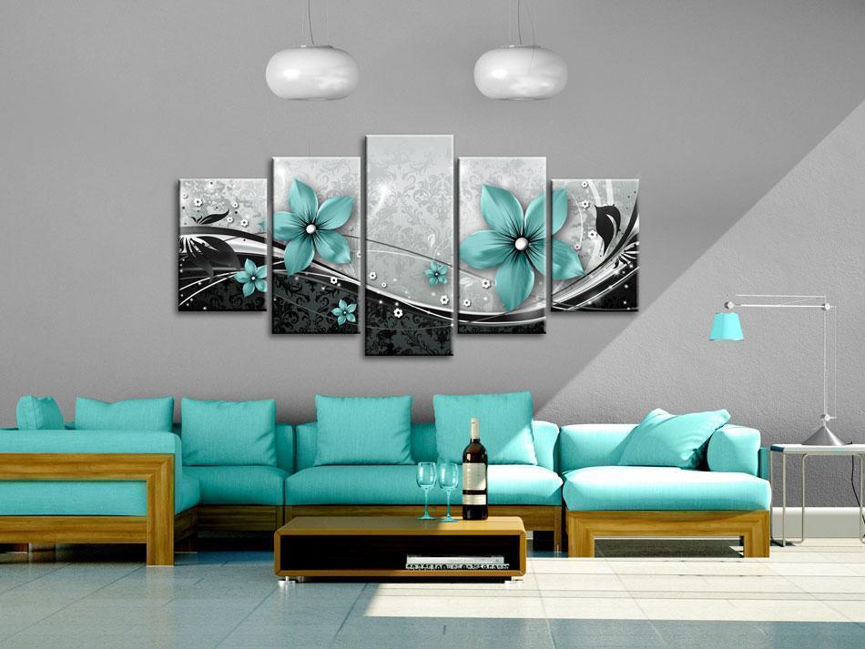 Canvas Print - Turquoise flower of night-ArtfulPrivacy-Wall Art Collection