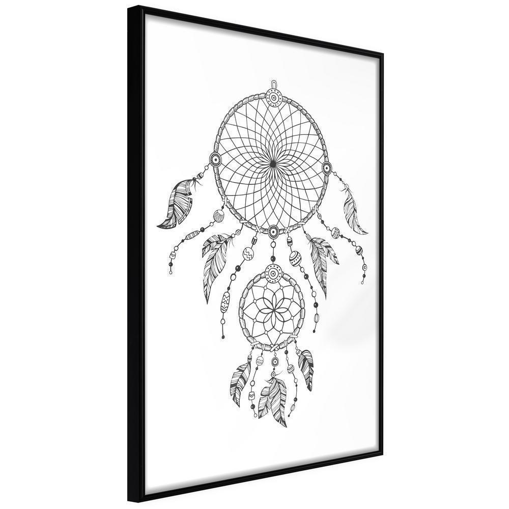 Black and White Framed Poster - Catch Your Dreams-artwork for wall with acrylic glass protection