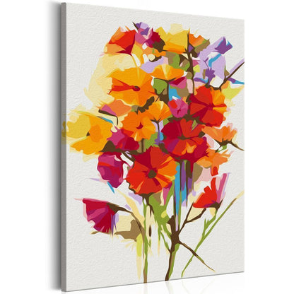 Start learning Painting - Paint By Numbers Kit - Summer Flowers - new hobby