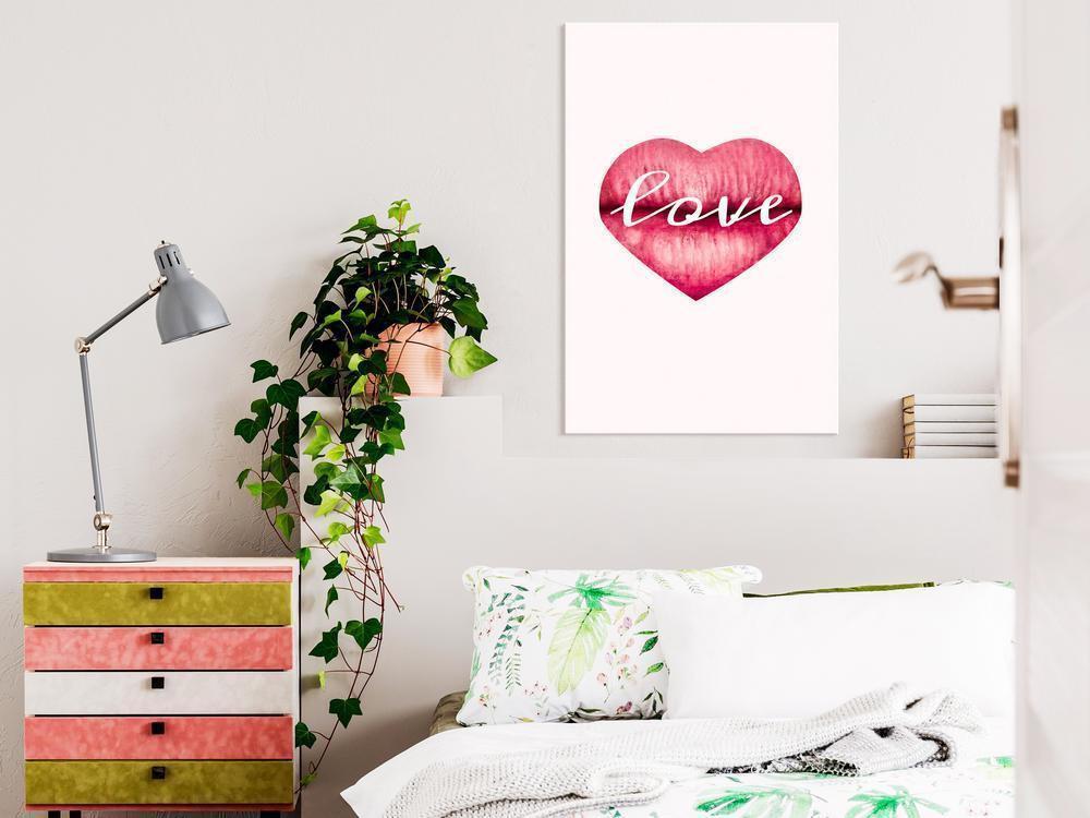 Canvas Print - Love Lips (1 Part) Vertical-ArtfulPrivacy-Wall Art Collection