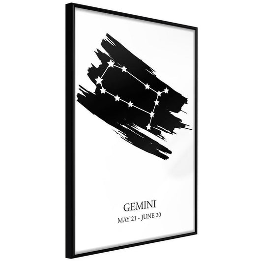 Typography Framed Art Print - Zodiac: Gemini I-artwork for wall with acrylic glass protection