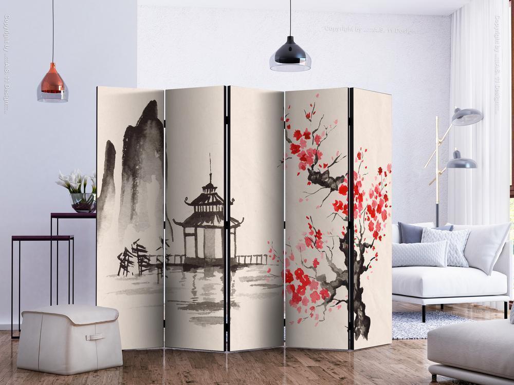 Decorative partition-Room Divider - Sensei's Shed II-Folding Screen Wall Panel by ArtfulPrivacy