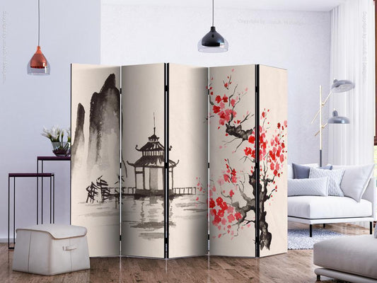 Decorative partition-Room Divider - Sensei's Shed II-Folding Screen Wall Panel by ArtfulPrivacy
