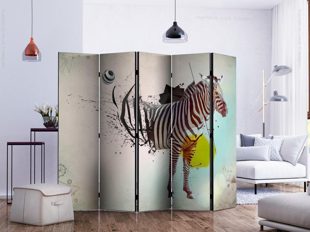 Decorative partition-Room Divider - In disharmony with nature II-Folding Screen Wall Panel by ArtfulPrivacy