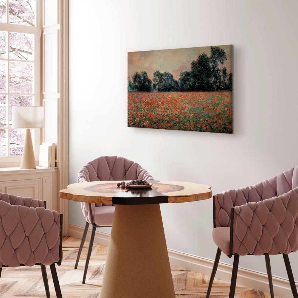 Impression sur toile - Champ de coquelicots sauvages (Claude Monet)