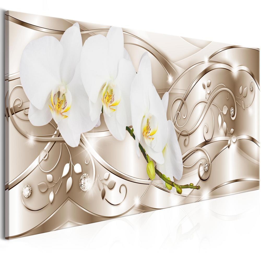 Canvas Print - Flowering (1 Part) Narrow Beige-ArtfulPrivacy-Wall Art Collection