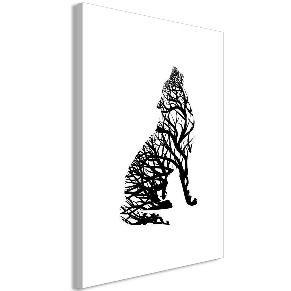 Canvas Print - Wolf Trail (1 Part) Vertical-ArtfulPrivacy-Wall Art Collection