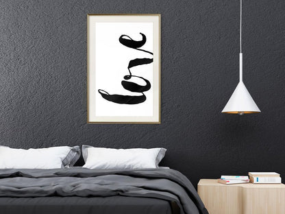 Typography Framed Art Print - Love Sideways-artwork for wall with acrylic glass protection