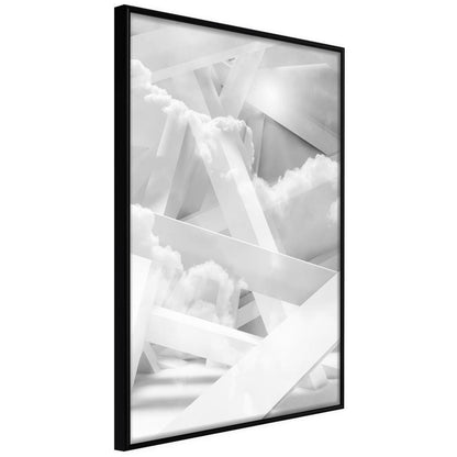 Abstract Poster Frame - Scaffold in the Clouds-artwork for wall with acrylic glass protection