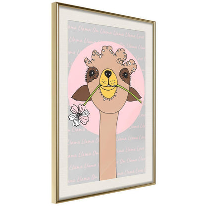 Nursery Room Wall Frame - Cute Llama