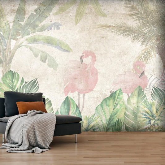 Wall Mural - Birds in the Jungle-Wall Murals-ArtfulPrivacy