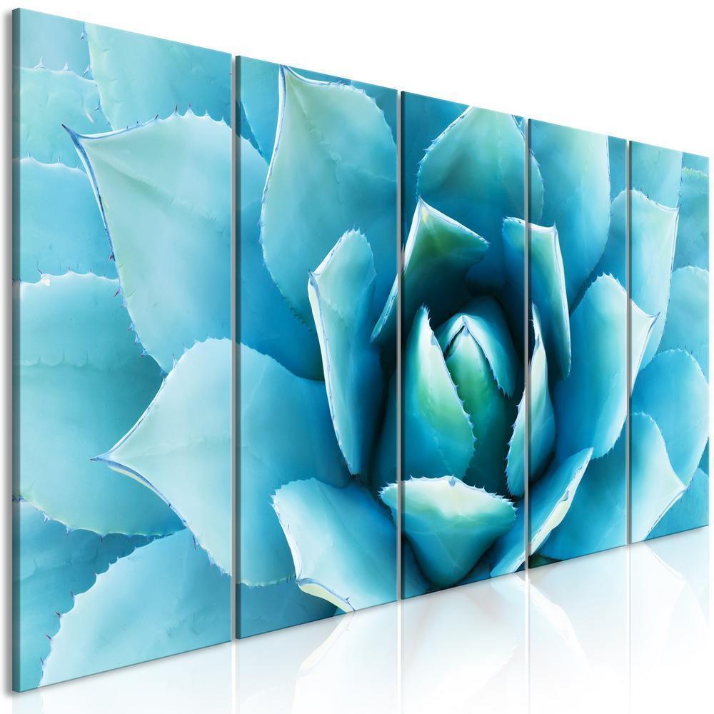 Canvas Print - Agave (5 Parts) Narrow Blue-ArtfulPrivacy-Wall Art Collection