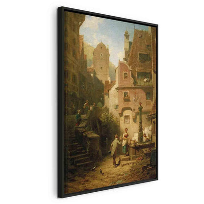 Canvas Print - Well-Wisher Presenting Flowers (Carl Spitzweg)