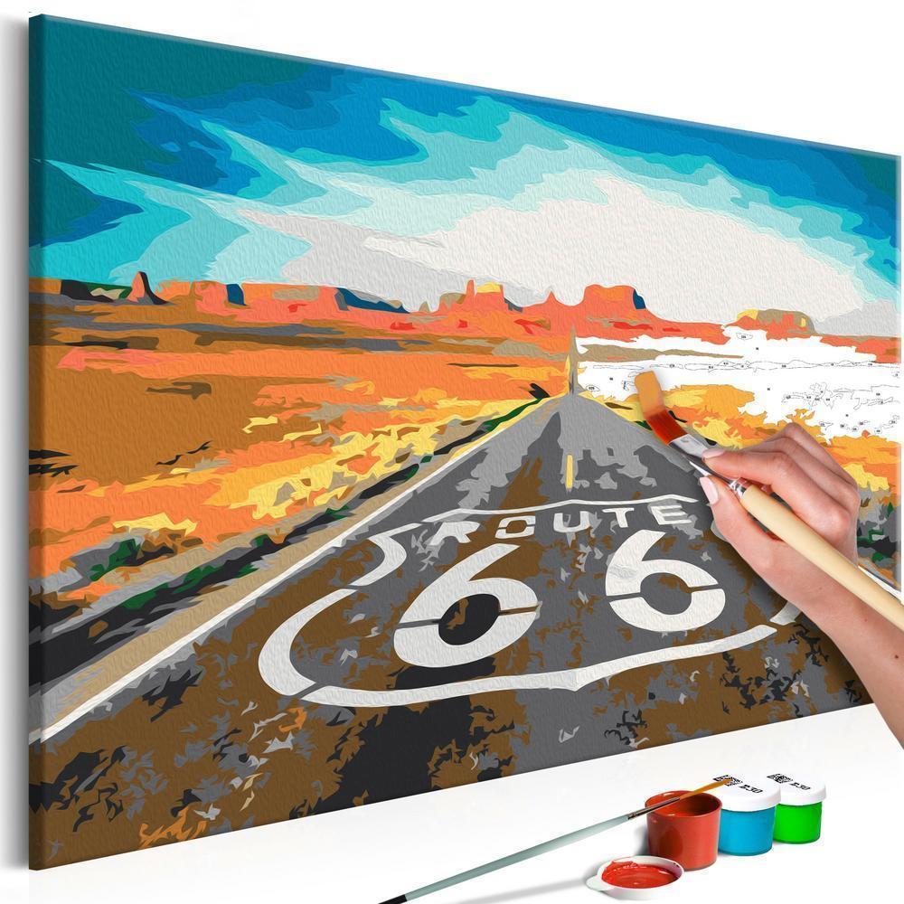 Start learning Painting - Paint By Numbers Kit - Route 66 - new hobby