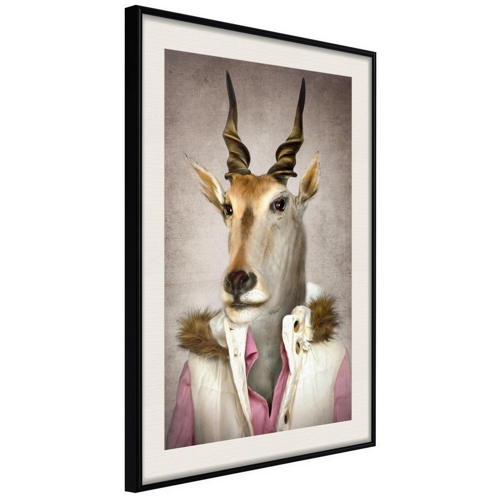 Frame Wall Art - Animal Alter Ego: Antelope-artwork for wall with acrylic glass protection