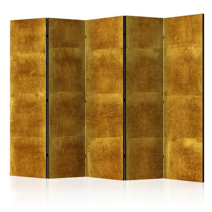 Room Divider - Golden Cage II- A 5 Panel Folding Screen For Living rooms, bedrooms or home office, decorative folding screen made with wood and canvas