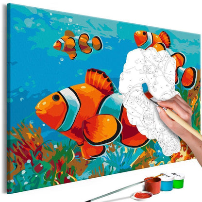 Start learning Painting - Paint By Numbers Kit - Gold Fishes - new hobby