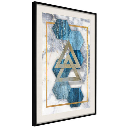 Golden Art Poster - Marble Composition I-artwork for wall with acrylic glass protection