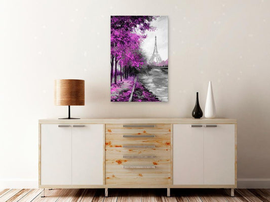 Canvas Print - Paris Channel (1 Part) Vertical Pink