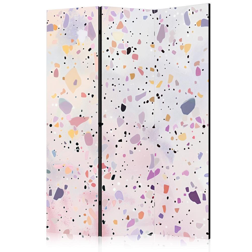 Room Divider - Terrazzo in Confetti Style - Violet-Pink - Colorful Pattern