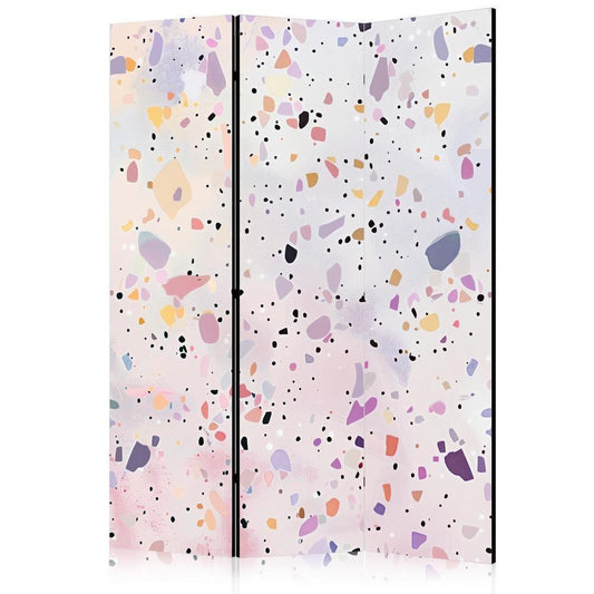 Room Divider - Terrazzo in Confetti Style - Violet-Pink - Colorful Pattern