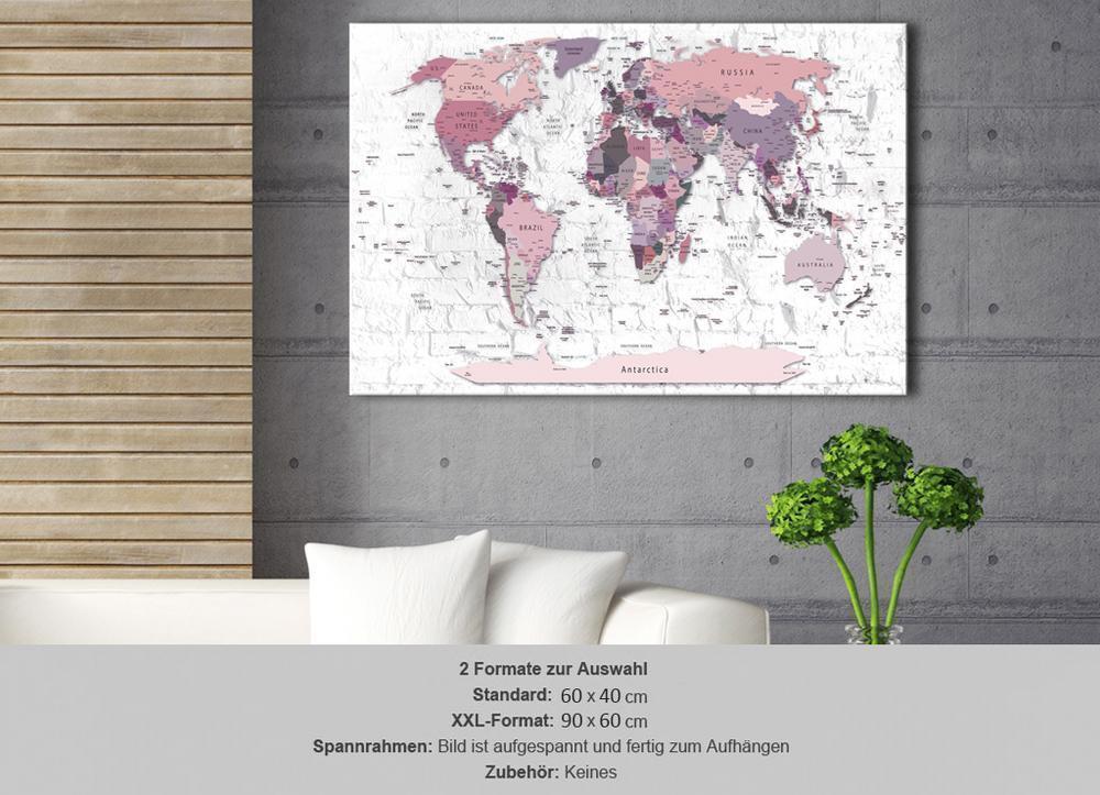 Cork board Canvas with design - Decorative Pinboard - Pink Frontiers-ArtfulPrivacy