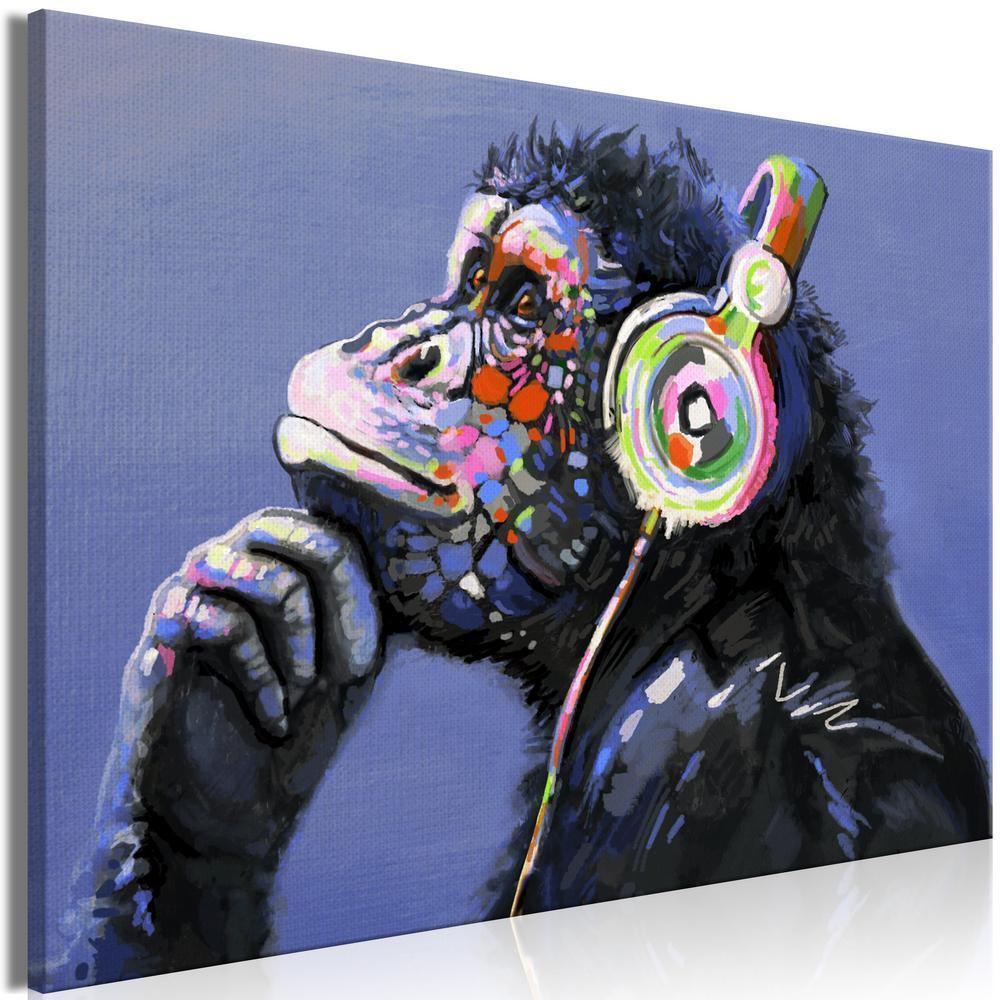 Canvas Print - Musical Monkey (1 Part) Wide-ArtfulPrivacy-Wall Art Collection