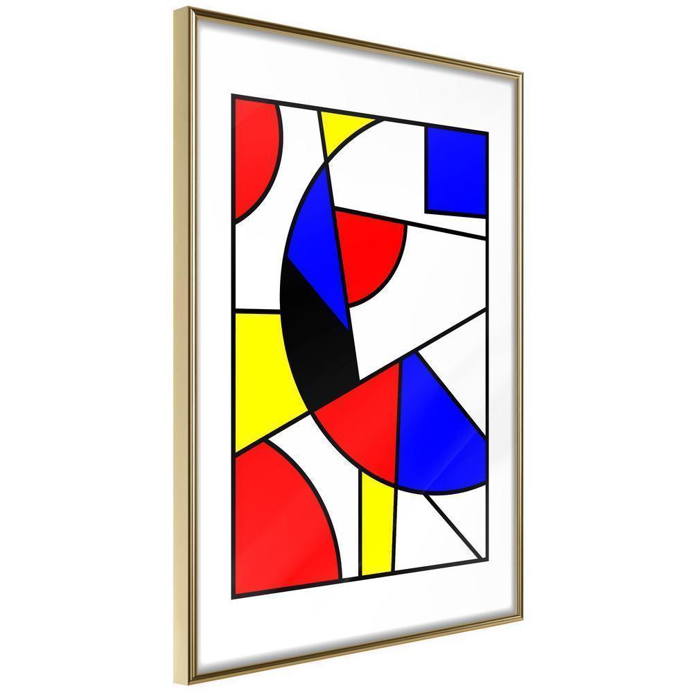 Abstract Poster Frame - Neoplastic Composition-artwork for wall with acrylic glass protection