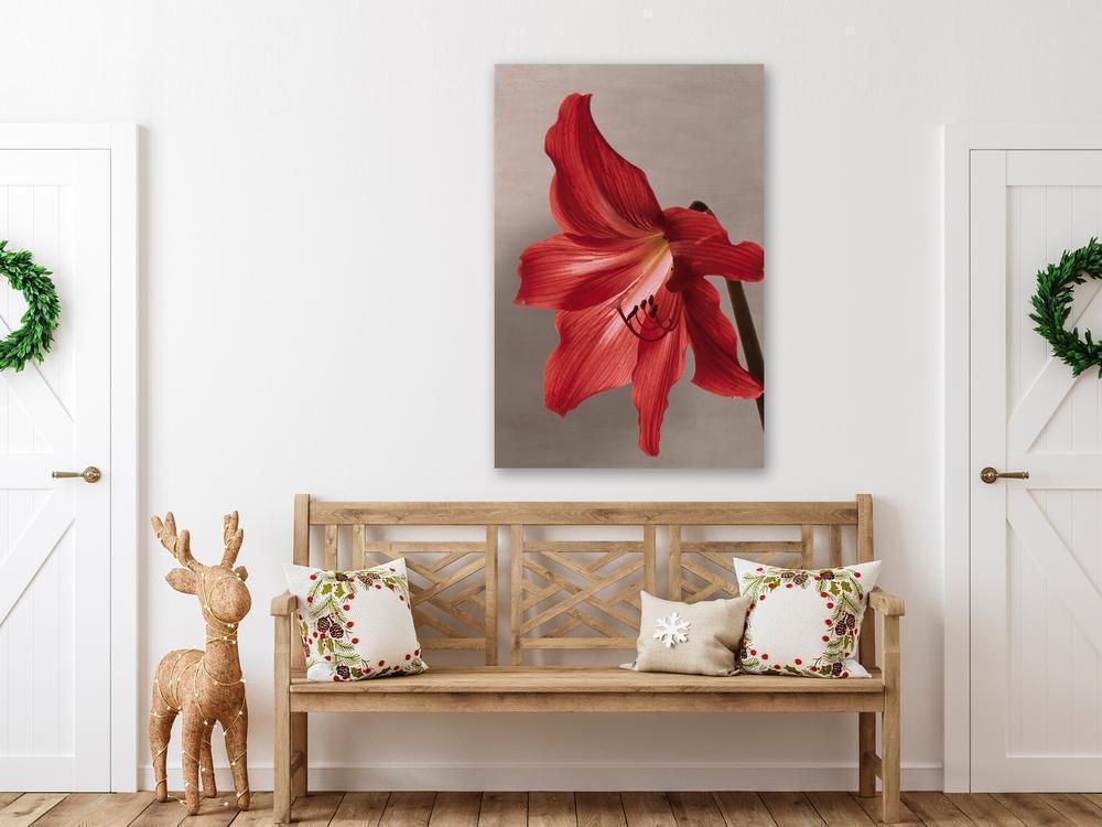 Canvas Print - Red Flower (1 Part) Vertical